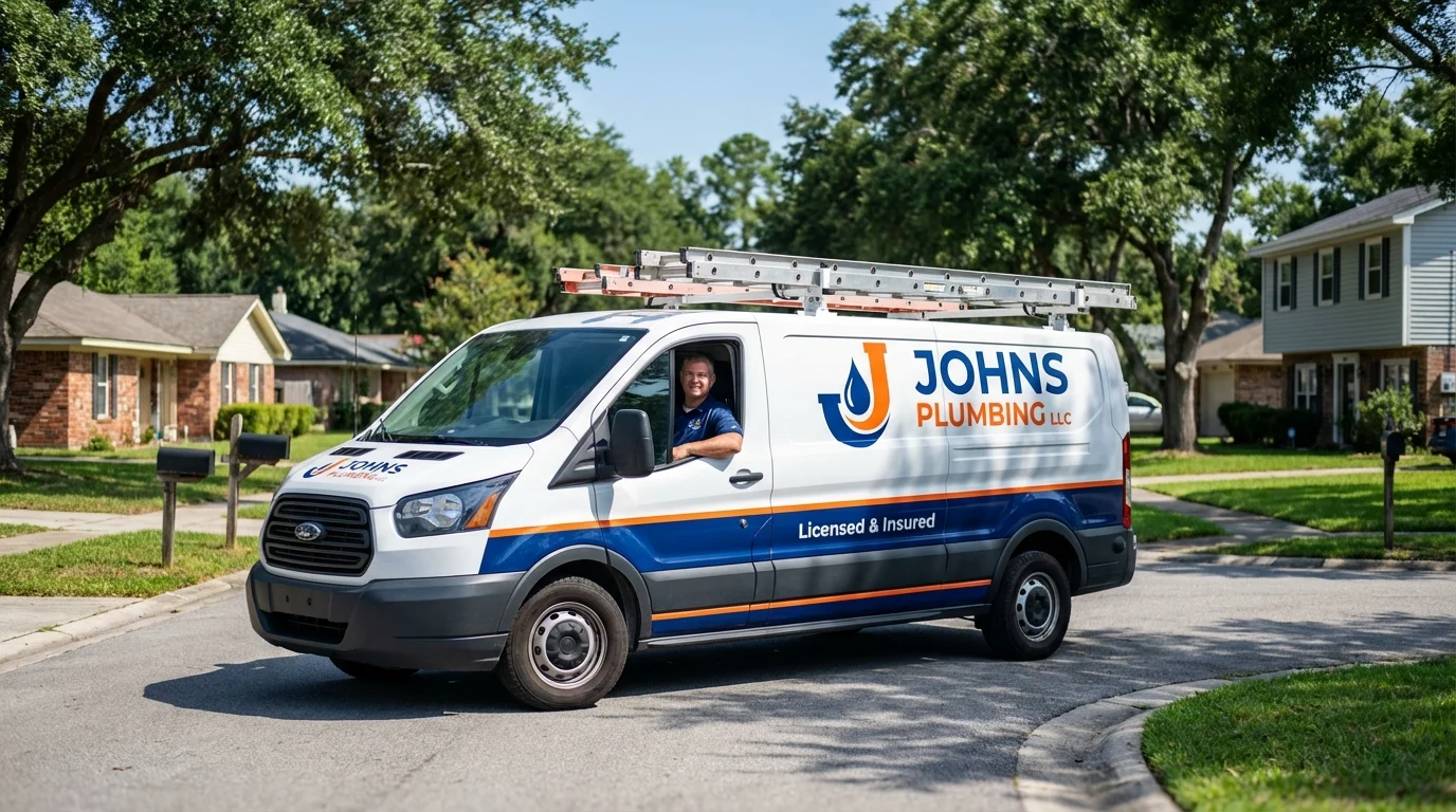 Johns Plumbing LLC service van in Orangevale, CA
