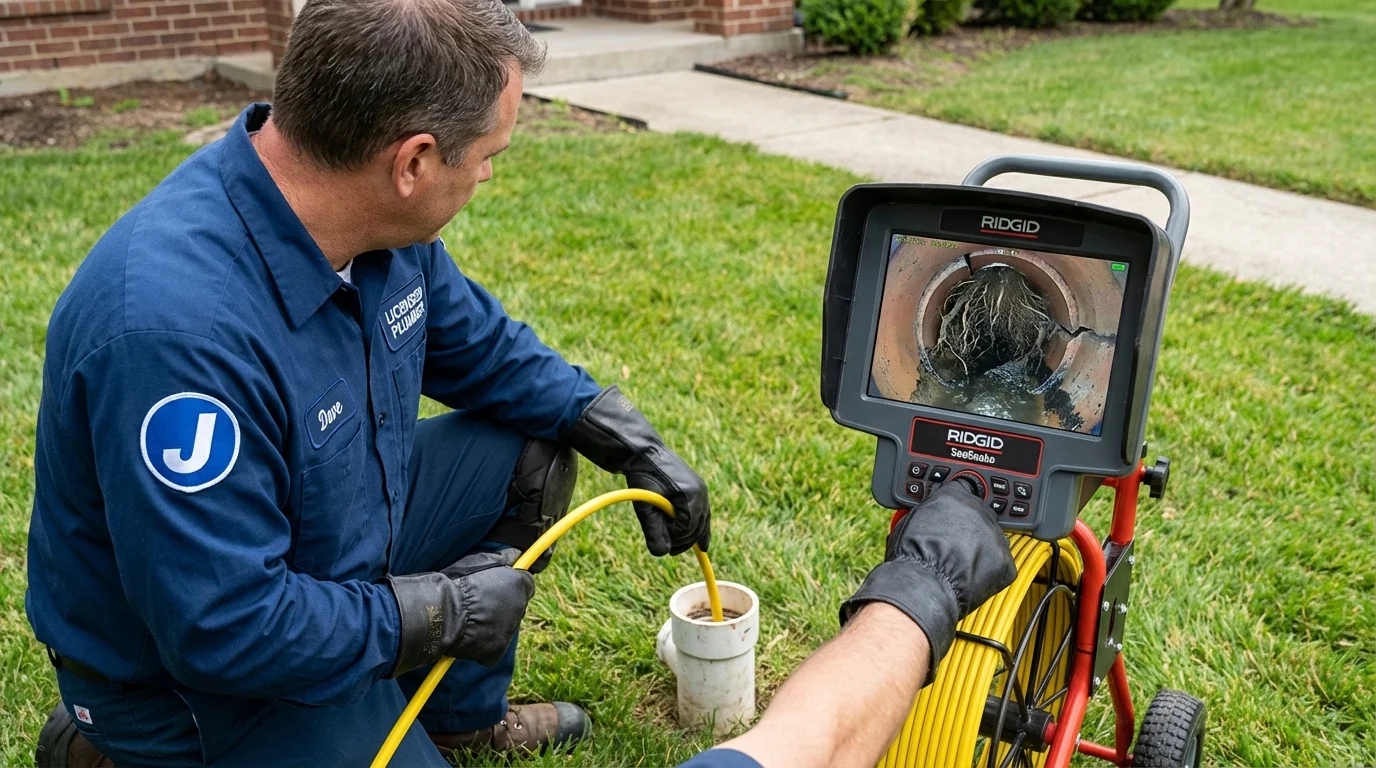 Sewer camera inspection being performed by Johns Plumbing LLC in Orangevale
