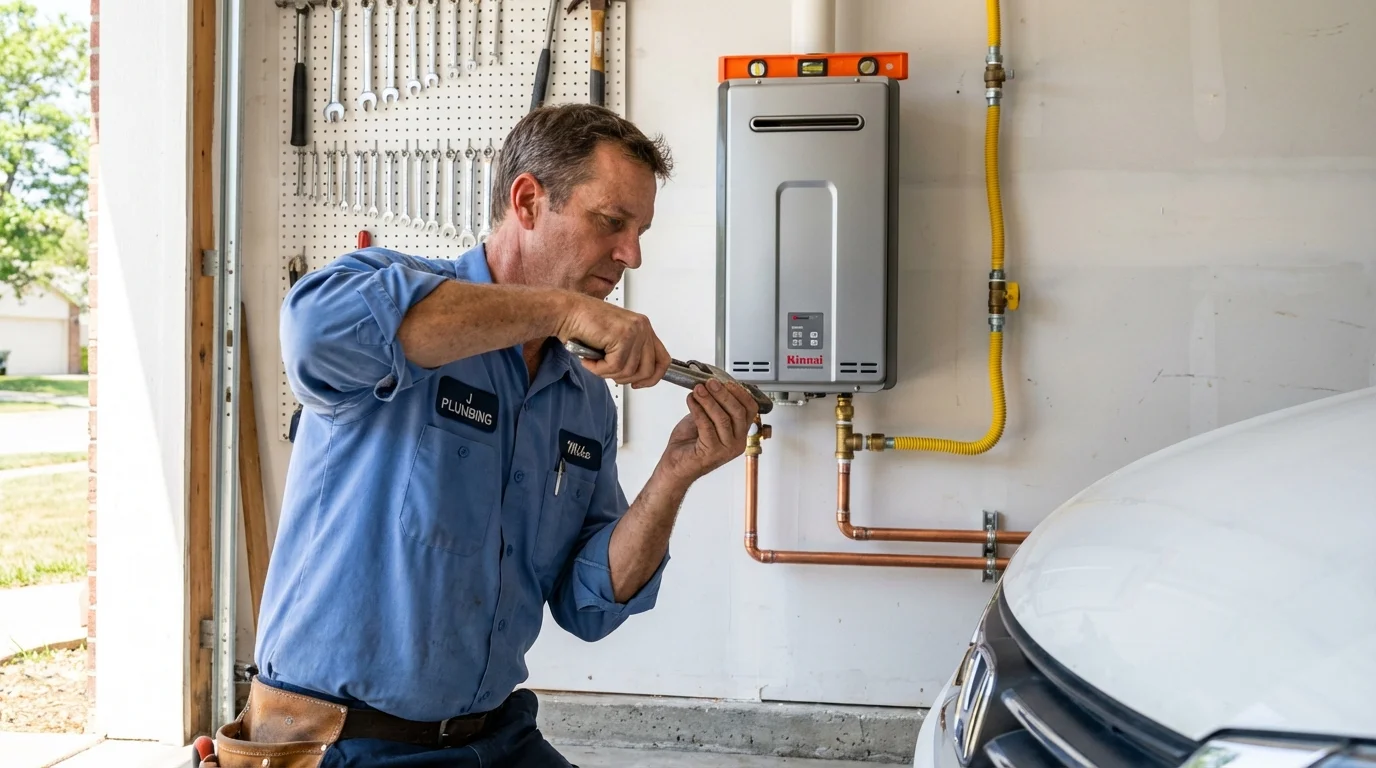 Tankless water heater installation by a Johns Plumbing LLC plumber in Orangevale
